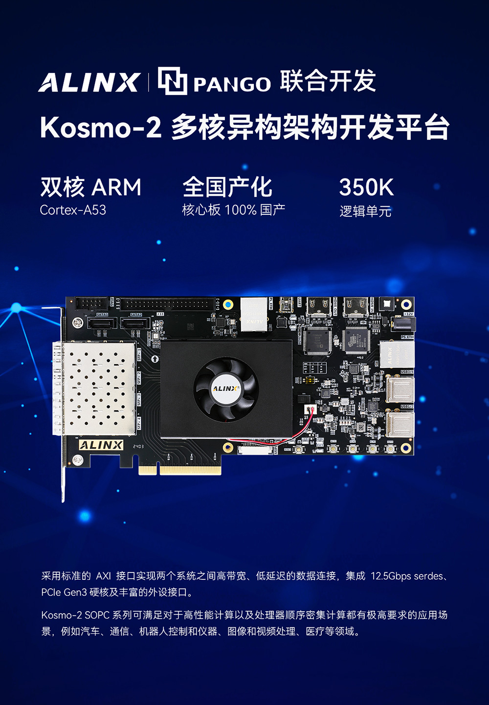 ok138cn太阳集团 联合紫光同创发布首款国产 Kosmo-2可编程系统平台 FPGA 开发套件 开发板核心板